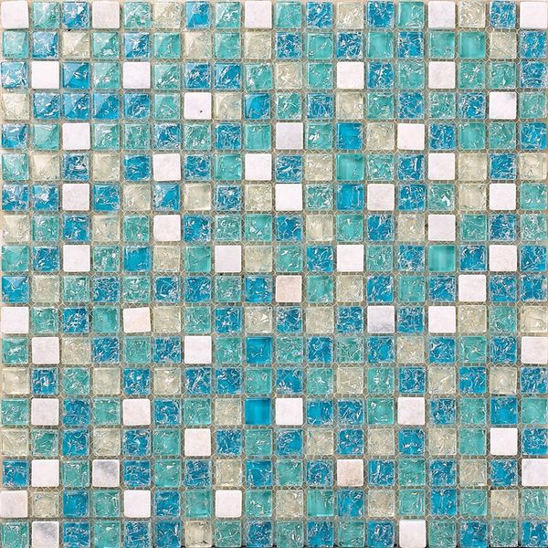 Blu ghiaccio crepa cristallo mosaico di vetro sfondo muro soggiorno cucina sala da pranzo bagno piscina piscina piastrelle