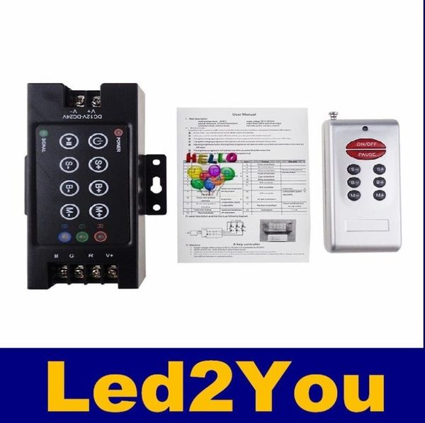 Controlador de led rgb, 8 teclas, dc 12v, 24v, 30a, 360w720w, controle remoto rf, tira de led para smd rgb, tira de led, módulos 3263432