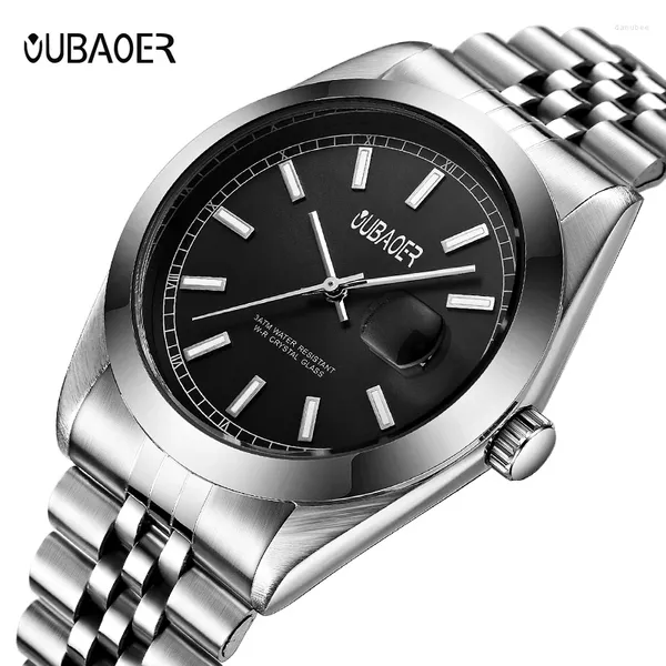 Orologi da polso Fashion Style OUBAOER Orologi da uomo Top Calendar Orologio al quarzo Business Sport Orologio da polso da uomo Relógios Masculino