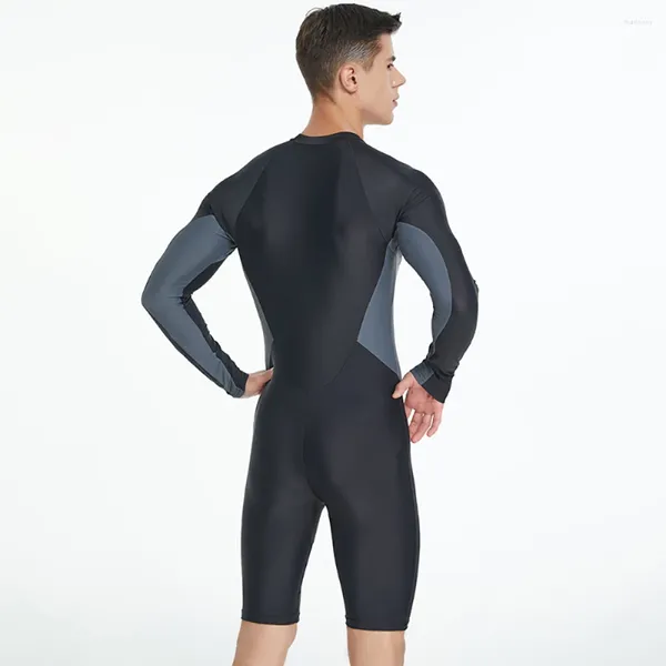 Costumi da bagno da donna Costume intero da uomo Muta con cerniera frontale Muta da sub a maniche lunghe Protezione solare Asciugatura rapida Nuoto Surf Bagnato