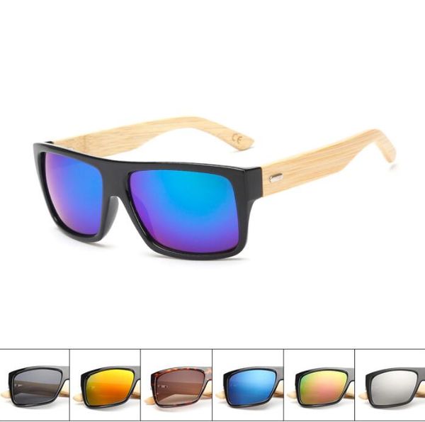 10 pezzi CALDI originali occhiali da sole in legno di bambù uomini donne specchiati UV400 occhiali da sole tonalità di legno reale oro blu occhiali da esterno occhiali da sole occhiali da pesce maschili