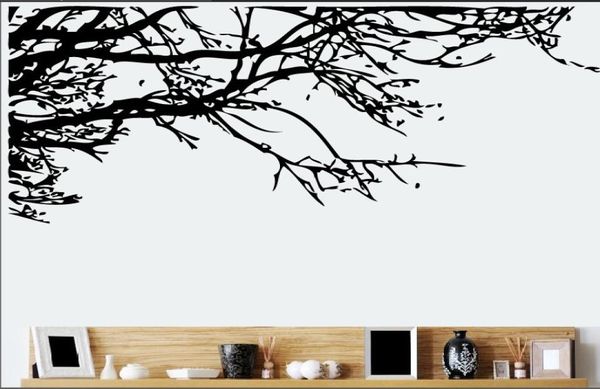 Adesivi murali ramo superiore albero nero Adesivi rimovibili ramo fai da te Art Mural Poster 60 x 140 cm8439286