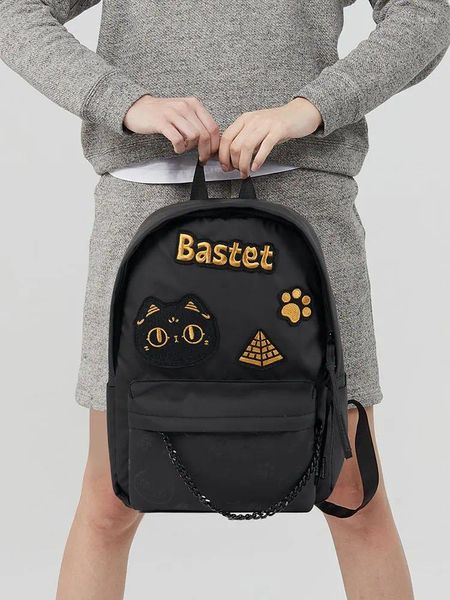 Portador de cães British Museum Buster Series elegante mochila Anderson Cat Black Birthday Gift for Boys