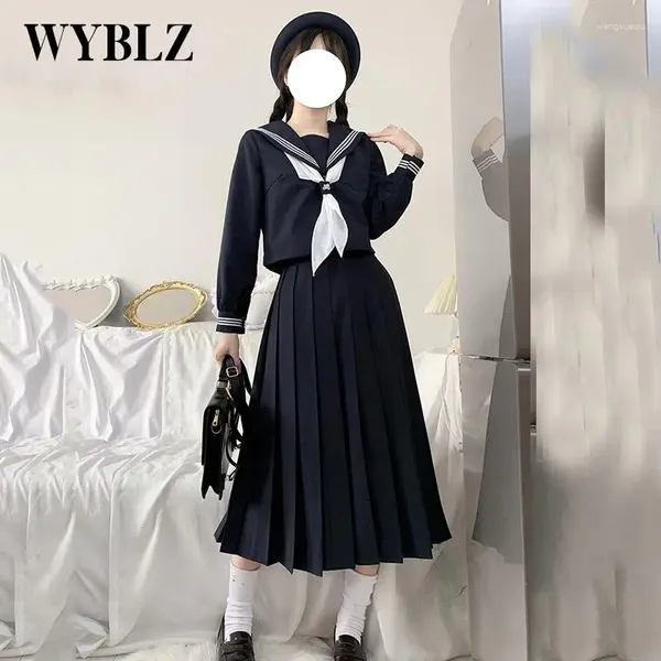 Set di abbigliamento Uniformi scolastiche giapponesi Taglie forti JK Sailor Basic Cartoon Sweet Girl Uniform Student Costume da donna