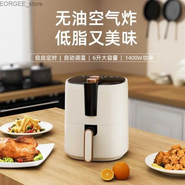 Air Fryers 6L Intelligente Luftfrischer Küchenzubehör Elektrische Ofen Kartoffelluftfrischer ölfreier elektrischer Erfrischungsküche Kühlschrank Y240402