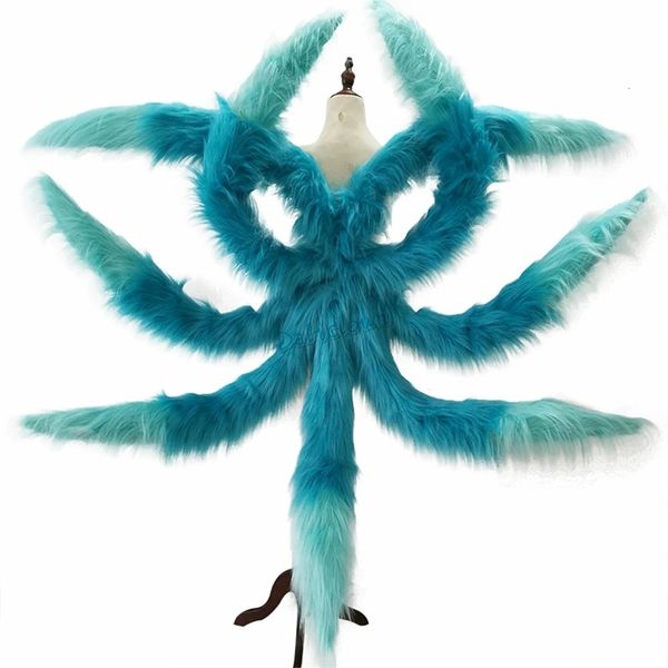 Anime LOL Spirit Blossom Ahri Cosplay Tails Frauen Sexy Blue Fox Ahri Nine Tailed Halloween Prop Zubehör Cosplay Kostüm 240315