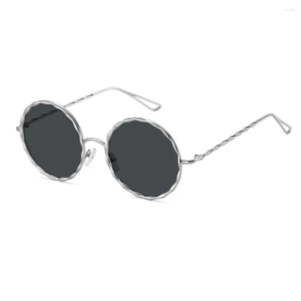 Sonnenbrille 2024 Trendy Große Runde Frauen Marke Designer Mode Schwarz Cool Kreis Sonnenbrille Weibliche Shades Großhandel