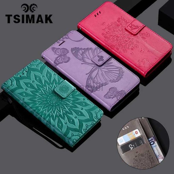 Casos de telefone celular Tsimak Wallet Case para iPhone 12 Pro 11 X Xs Max Mini XR Flip PU Capa de Couro Livro Stand Capa Coque 2442