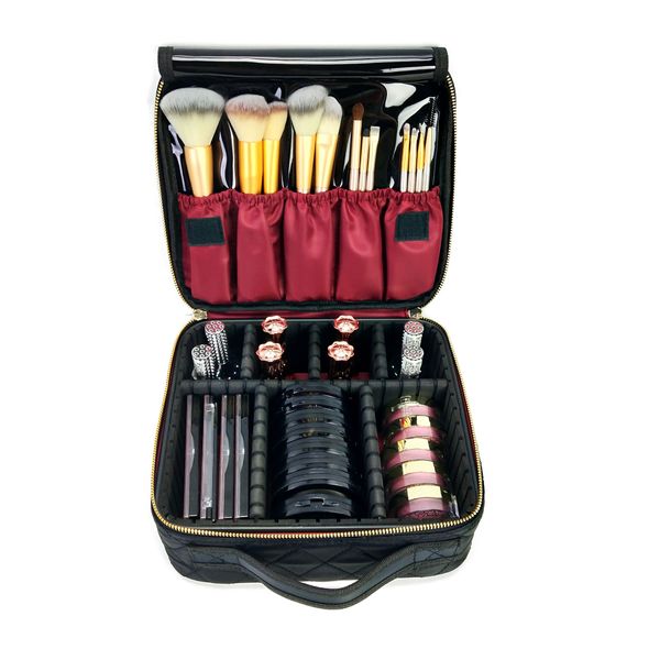 Borsa per cosmetici professionale portatile semplice, borsa per tatuaggi multistrato, grande borsa per trucco per truccatori, in stock all'ingrosso