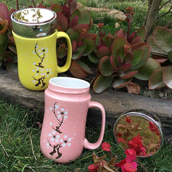 Креативная глазурованная снежинка, керамическая чашка, японская ручная роспись, с крышкой, чашка для воды, подарок для пары, оптовая реклама