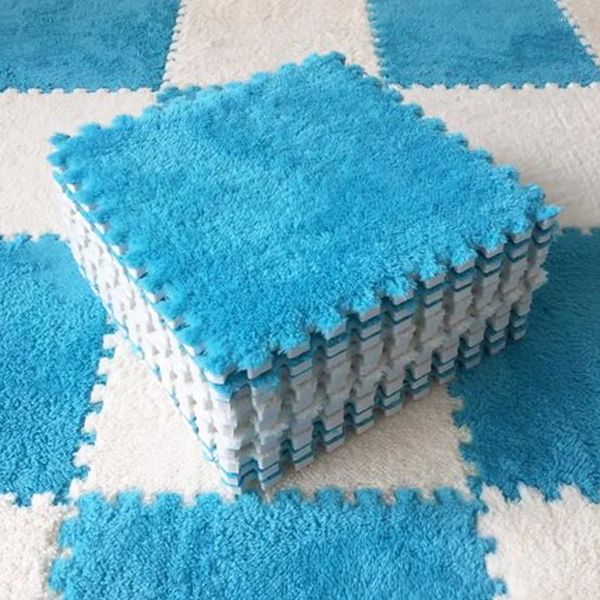 Tapetes 10 pcs Splicing Mat Ins Estilo Quarto Tapete Quarto Crianças Cobertor Mancha Resistente Living Floor 30 cm