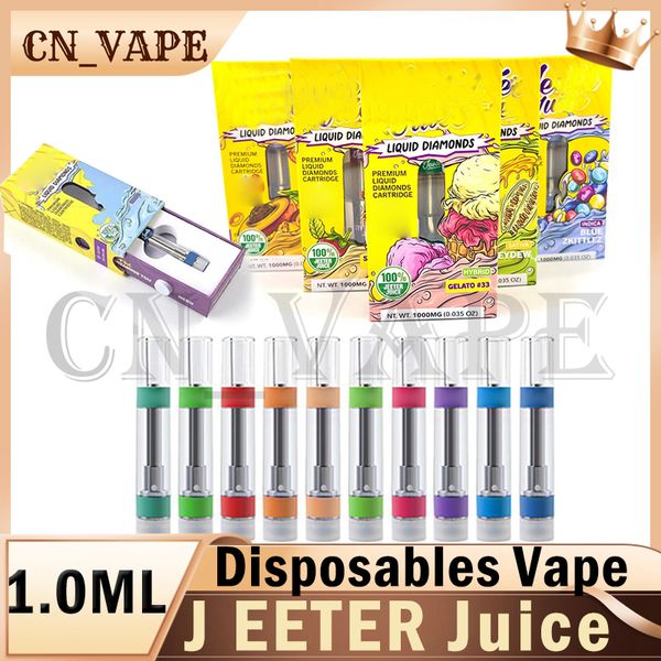 J eeter Juice Одноразовый пустой картридж для Vape Pen Cartridge с упаковкой Распылитель для электронных сигарет Vape 0,8 1,0 мл на складе