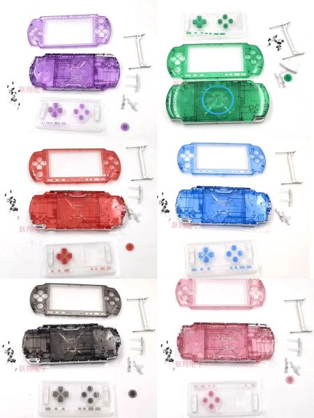 Casos frete grátis para psp3000 psp 3000 3004 console de jogo cristal escudo substituição completa habitação capa com kit botão