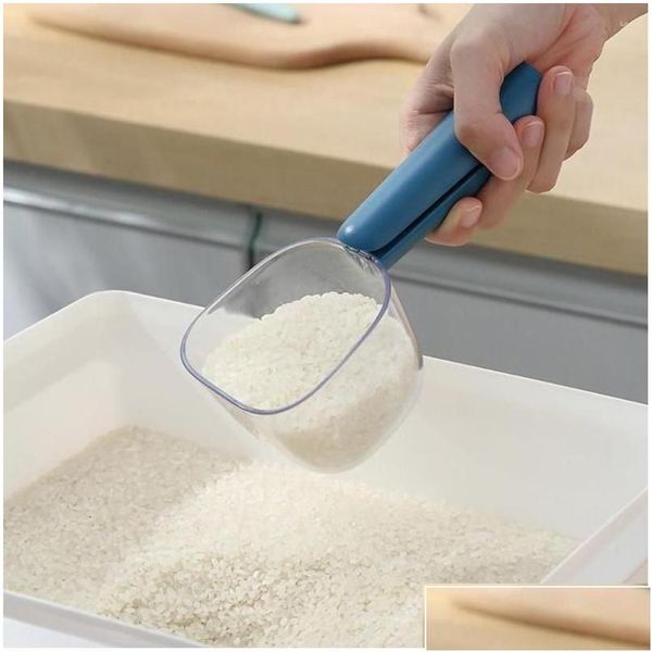 Strumenti di misurazione Ly Kitchen Cucchiaio per riso Funzione Mti Farina di cereali Con scala Grande capacità Facile da lavare Materiale ABS Maniglia Drop Deliver Oty7F