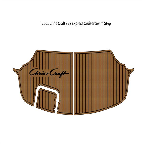 zy 2001 Chris Craft 328 Express Cruiser Piattaforma da bagno Pad Barca EVA Schiuma Pavimento in teak Supporto autoadesivo SeaDek Gatorstep Style Pads