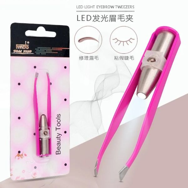 Neue 1pcs tragbare Edelstahl Smart Design LED Eyebrow Pinzetten Eyelash Augenbrauen Augen Haarentferner Werkzeuge Schönheitsinstrument