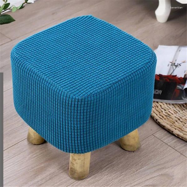 Capas de cadeira Universal Square Stool Malha Proteger Capa Engrossar Cor Pura Poeira Alta Elastic All-Inclusive Couro