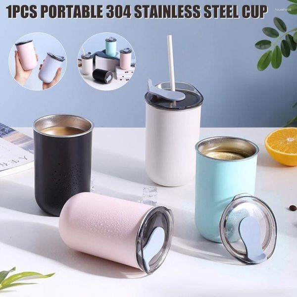 Tumblers portátil café tumbler de aço inoxidável com tampa à prova de derramamento de viagem copo grande capacidade estabilidade de colocação xqmg