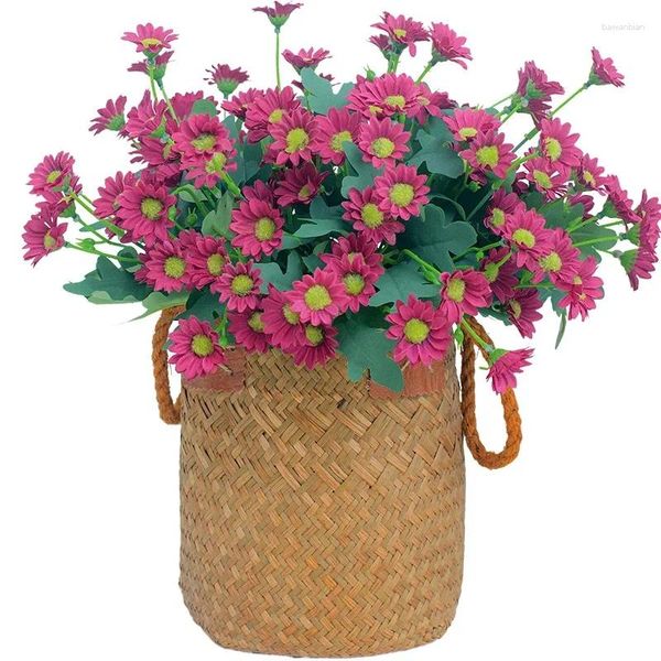 Dekorative Blumen, 20 Köpfe, künstliche Gänseblümchen, Seidenvase, Zuhause, Party, Hochzeit, Tisch im Freien, DIY-Dekoration, Brautstrauß, gefälschtes Blatt