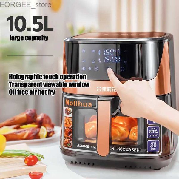 Air Fryers KB-8002G Fruta de ar multi-funcional da família 1700W Forte 2Color 10L Capacidade de grande capacidade Mini fogão elétrico Y240402