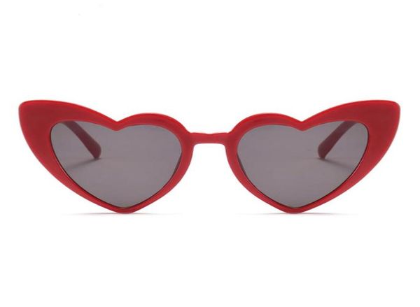 Love Heart Sunglasses for Women 2018 Moda os óculos de sol de olho de gato preto rosa cor de coração vermelho de coração de sol para homens UV4007786247