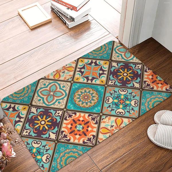 Halılar bohem etnik klasik geleneksel desen kapı paspası giriş vintage su geçirmez mutfak halı kilimler floormat ev dekorasyon