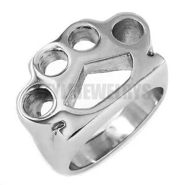 Band Ringe Silber Farbe Knuckles Boxhandschuh Ring Edelstahl Schmuck Mode Motor Biker Männer Frauen Ring Großhandel SWR0416A Q240402