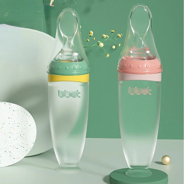 Kleinkind Silikon Squeeze Fütterung Löffel Baby Training Feeder geboren Fütterung Flasche Nahrungsergänzungsmittel Kinder Baby Gadgets Utensilien 240319