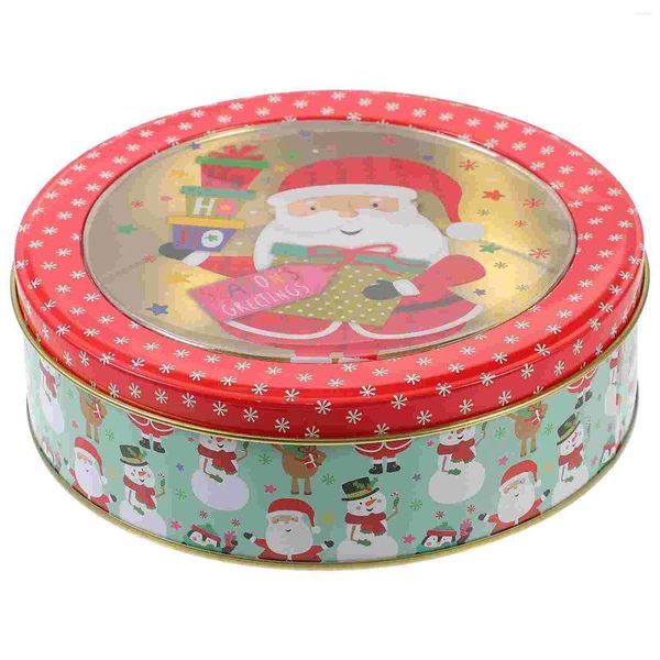 Garrafas de armazenamento decorações de natal caixa de biscoitos recipientes suporte de doces latas de lata doce com tampas criança