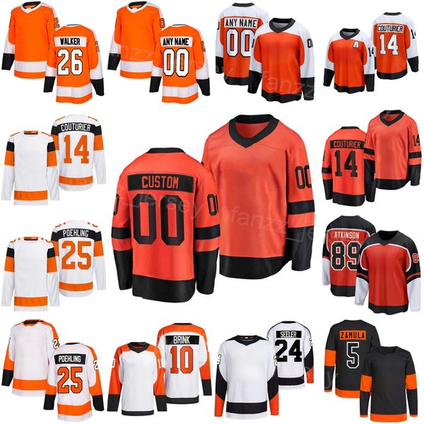 2024 2025 Hockey Stadium Series 89 Cam Atkinson Trikot 14 Sean Couturier 10 Bobby Brink 26 Sean Walker 5 Egor Zamula 25 Ryan Poehling 24 Nick Seeler Jugend Männer Frau