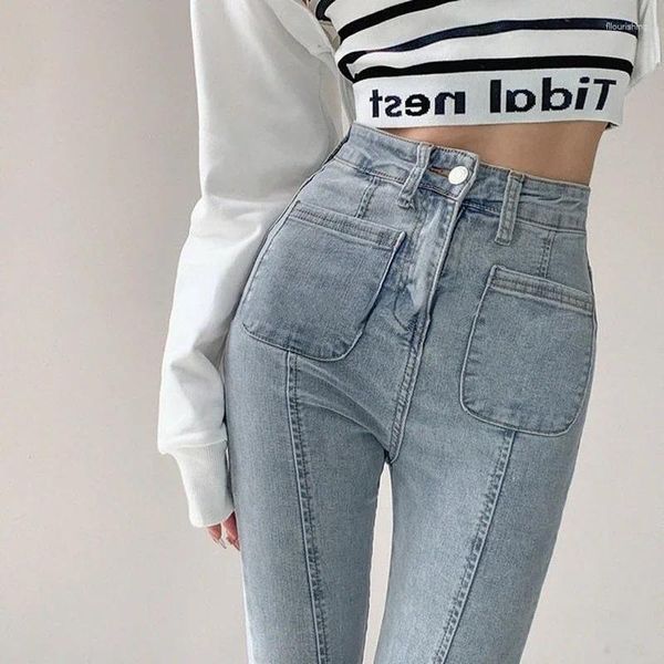 Frauen Jeans Lange Flare Leggings Elastizität Dünne Trend Mode Jeanshose für Frauen 2024 Glockenboden Vintage Wide Bein sexy