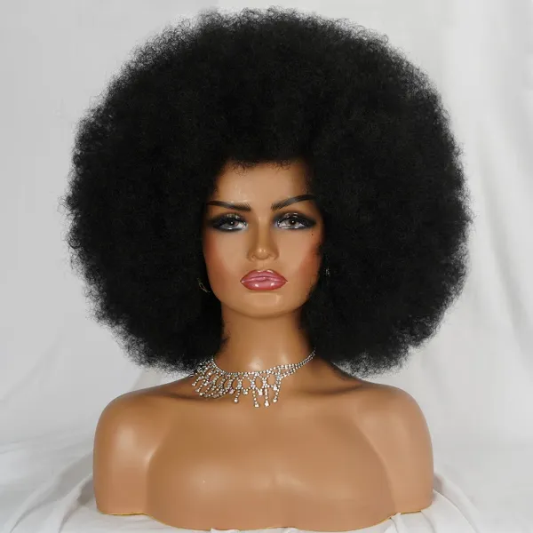 Wigs High Puff Afro парик с челкой короткие парики Bobs Black Ombre Синтетические волосы для женских танце