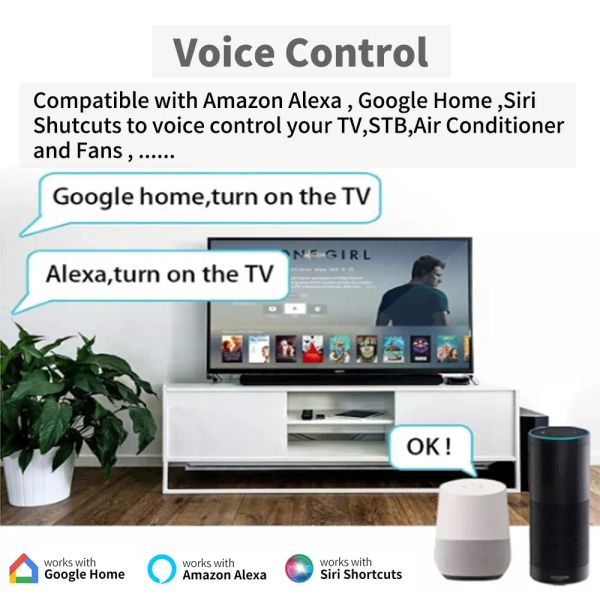 Смарт -дистанционное управление Tuya Smart IR с датчиком влажности температуры для кондиционера TV DVD AC работает с Alexa Google Home