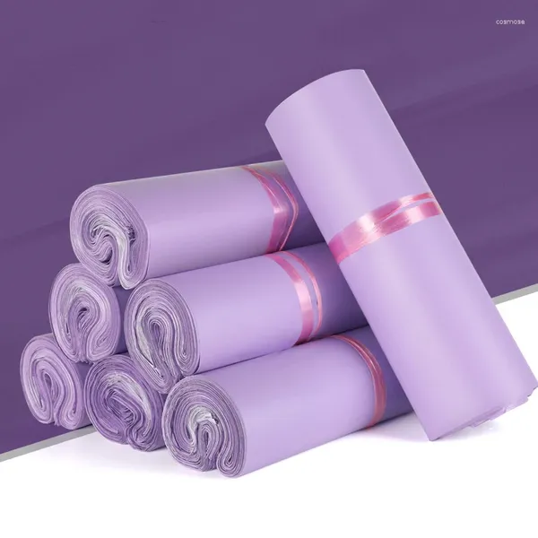 Envoltório de presente 25x35cm saco fosco luz roxo correio plástico envelopes pequenos t-shirt sacos de embalagem expresso bolsa 10pcs