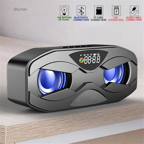 Tragbare Lautsprecher M5 Cool Robot Design Bluetooth-Lautsprecher LED-Rhythmusblitz kabelloser Lautsprecher FM-Radiowecker TF-Karte unterstützt BasslautsprecherL2404