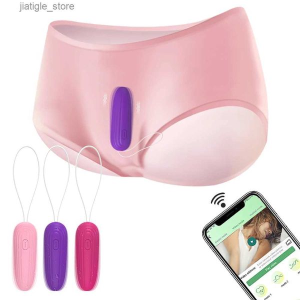 Outros itens de beleza da saúde Mini Bluetooth Aplicação Vibrador de bala de cliques Feminino de clique sem fio Controle remoto Pantie vibração amor adulto feminino y240402