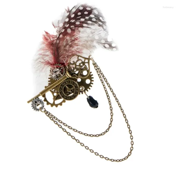 Papillon Gioielli eleganti Spilla per ingranaggi Steampunk Catena in metallo Spilla Abbigliamento 28TF