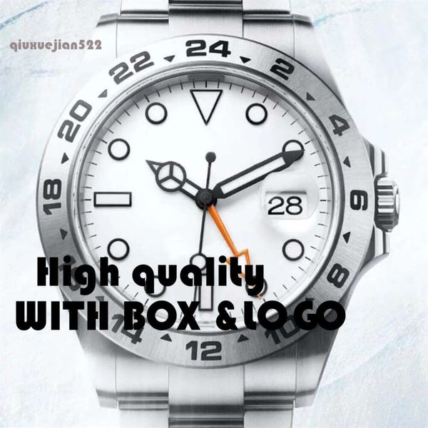 Cor 2 Seleção 42MM Movimento Relógios de pulso com Ásia 2813 Modificado Explorer White Dial Black II Men Watch Watches2388 9 4MM 813 es388