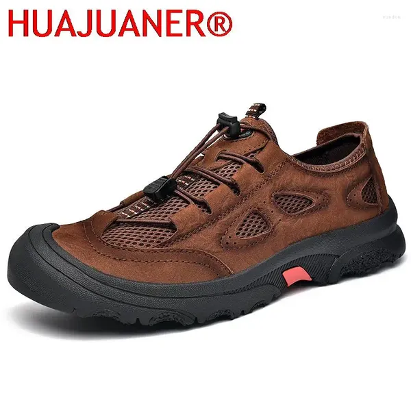 Scarpe casual da esterno da uomo in vera pelle da uomo di marca arrampicata escursionismo viaggi sneakers uomo traspiranti calzature estive