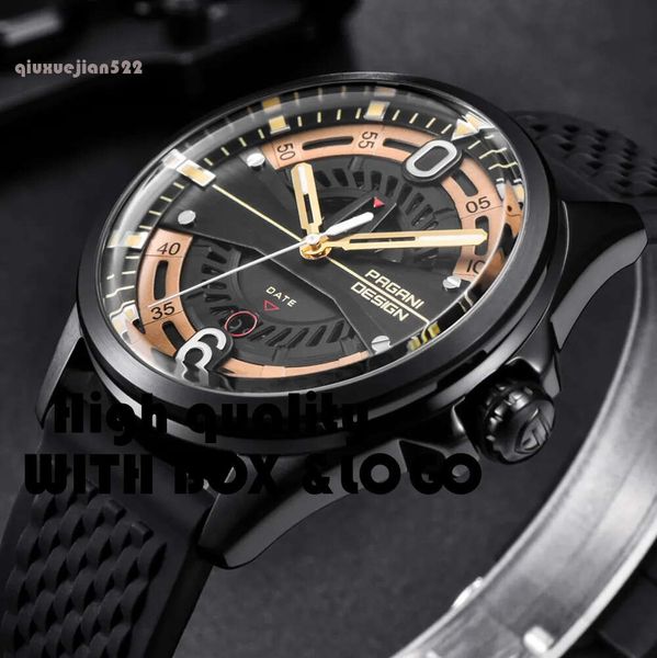 Marca Cwp PAGANI DESIGN Orologi da uomo Cinturino in silicone di moda Orologio al quarzo impermeabile Oro nero Reloj Hombre Dropshipping 4