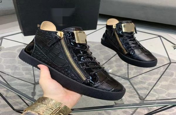 Giuseppe sapatos casuais tênis de couro real sapatos masculinos chaussures de designer mocassins martin frankie o odile grão diamante a2366954327