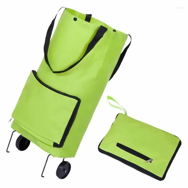 Depolama çantaları katlanabilir alışveriş sepeti ile tekerlekler ile premium bakkal çantası çok işlevli su geçirmez organizatör