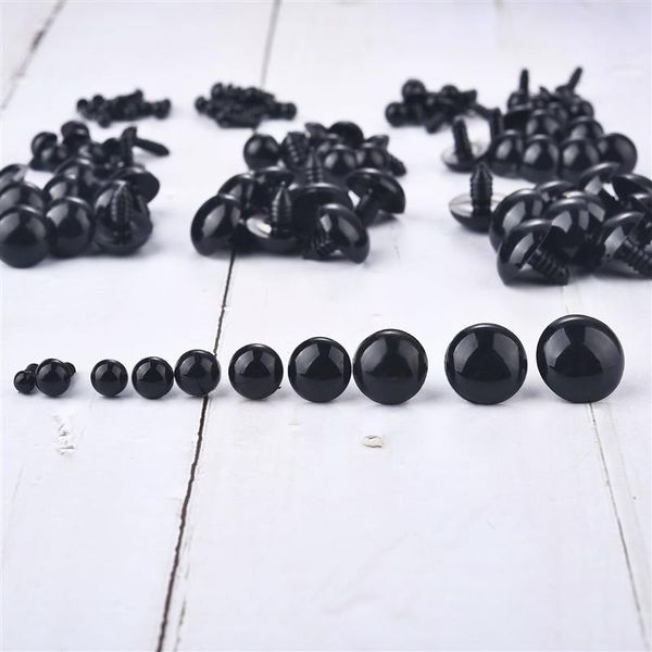 100 pcs 5-12mm Augapfel Puppenzubehör schwarze Kunststoff-Plüsch-Sicherheitsaugen Amigurumi für Spielzeug 5mm 8 mm 12 mm DIY Lustige Spielzeugaugen Tier Tier