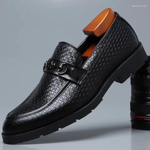 Sapatos de vestido 2024 tecido masculino couro conjunto pé comércio exterior grande tamanho europa e os estados unidos negócios d836