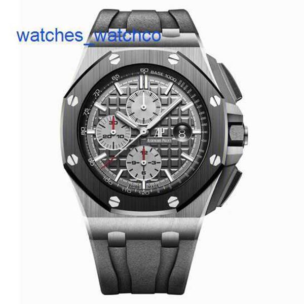 Vestido AP Relógio de pulso Royal Oak Offshore Series 26470IO Elefante cinza liga de titânio traseiro transparente masculino cronometragem moda lazer negócios esportes máquinas relógios