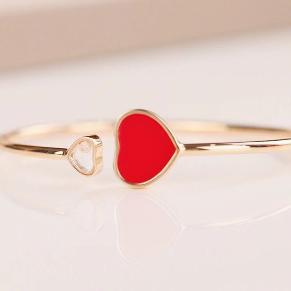 Bracelet de marque en nacre pour femmes, jade rouge, moelle d'amour, cœur de styliste, cœurs en or, bijoux cadeau_voghion.com