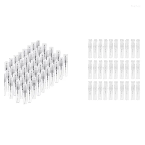 Garrafas de armazenamento 80 Pcs Descartável Perfume Atomizador Clear Plastic Spray Garrafa Fragrância Portátil 3ml 2ml