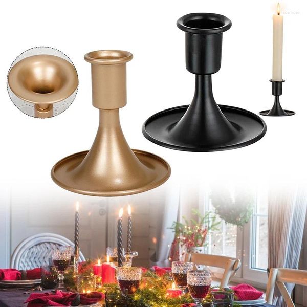 Titulares de vela titular dourado mesa de jantar decoração elegante vintage ferro castiçal para festa de casamento natal