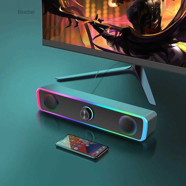 Tragbare Lautsprecher Bluetooth-Lautsprecher 4D-Surround-Soundbar, kabelgebundener Computerlautsprecher, Stereo-Subwoofer-Soundbar, geeignet für Laptop, Kino, TV, Aux 3,5 mm, L2404