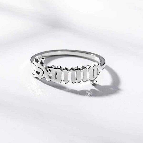 Bandringe benutzerdefinierten alten britischen Namen Ring Customized Edelstahl Buchstaben Ring Damen Best Friend Ehering Band handgefertigten Schmuck Schmuck